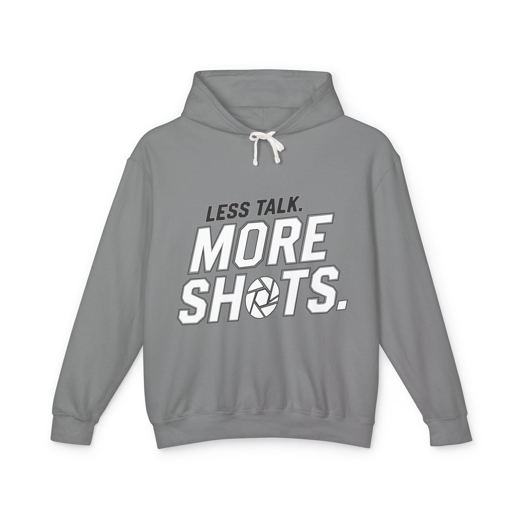 Less Talk, More Shots Hoodie — Photographer  Lightweight Hooded Sweatshirt