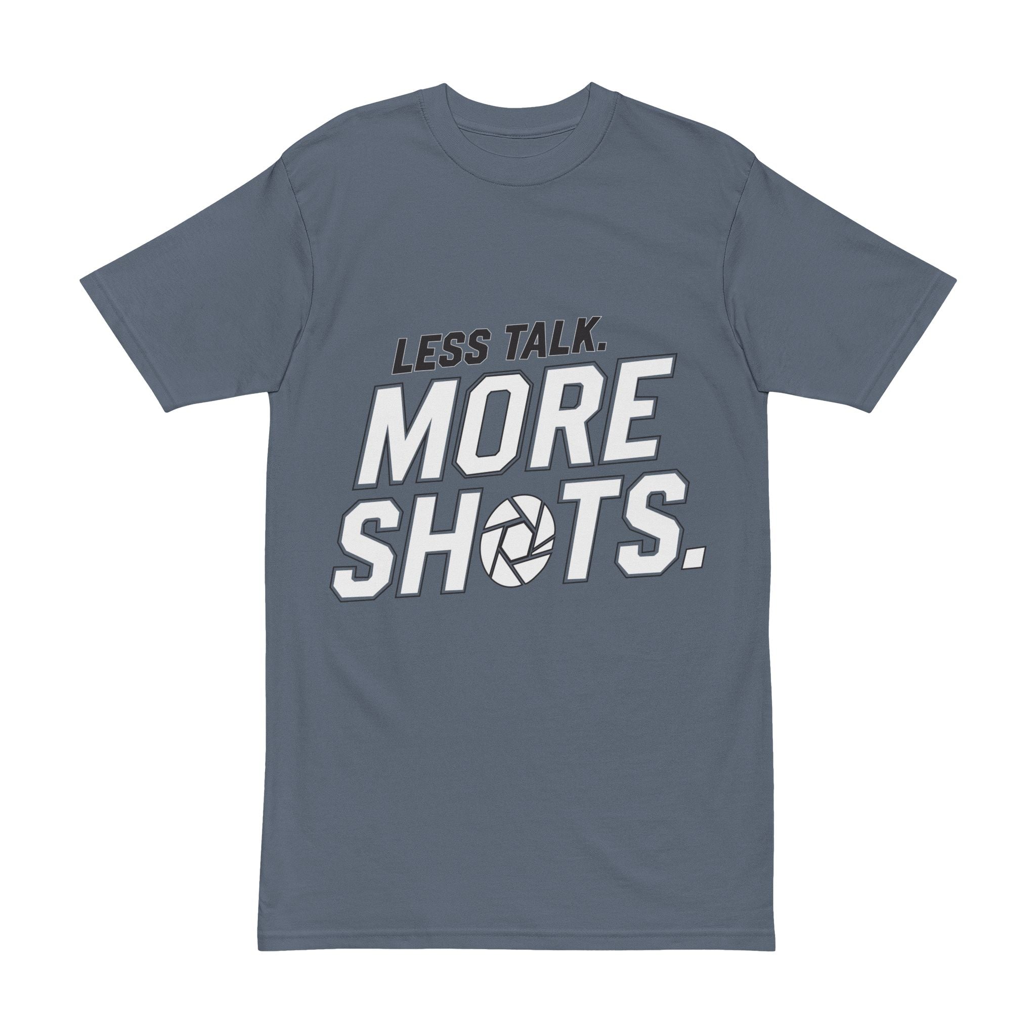 Less Talk More Shots Volleyball Tee — Men's Volleyball Motivational Shirt