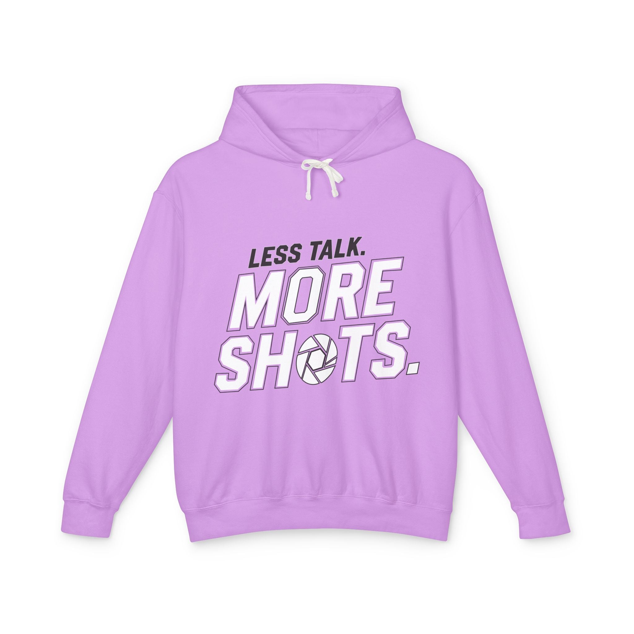 Less Talk, More Shots Hoodie — Photographer  Lightweight Hooded Sweatshirt
