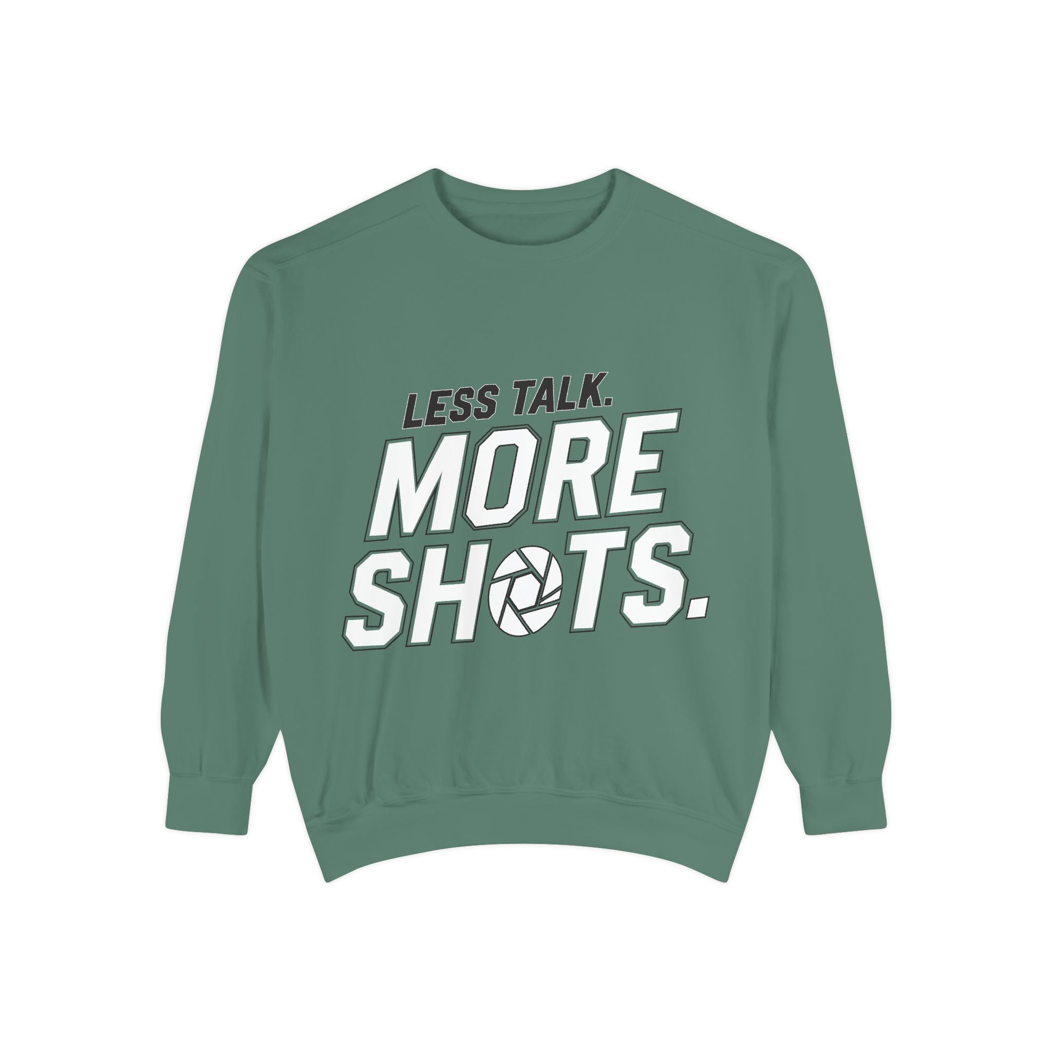 Sweatshirt — "Less Talk. More Shots." Photography Crewneck