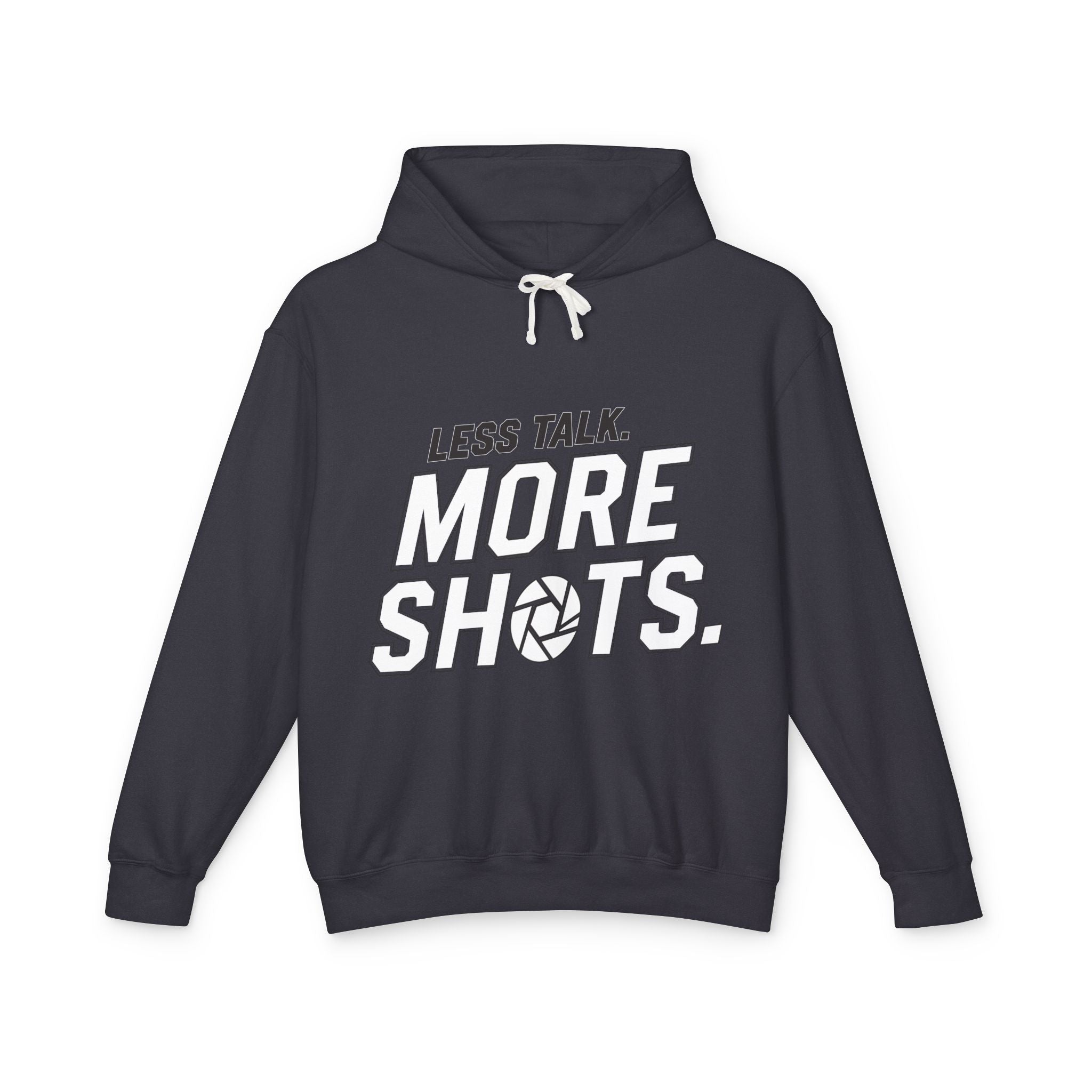 Less Talk, More Shots Hoodie — Photographer  Lightweight Hooded Sweatshirt
