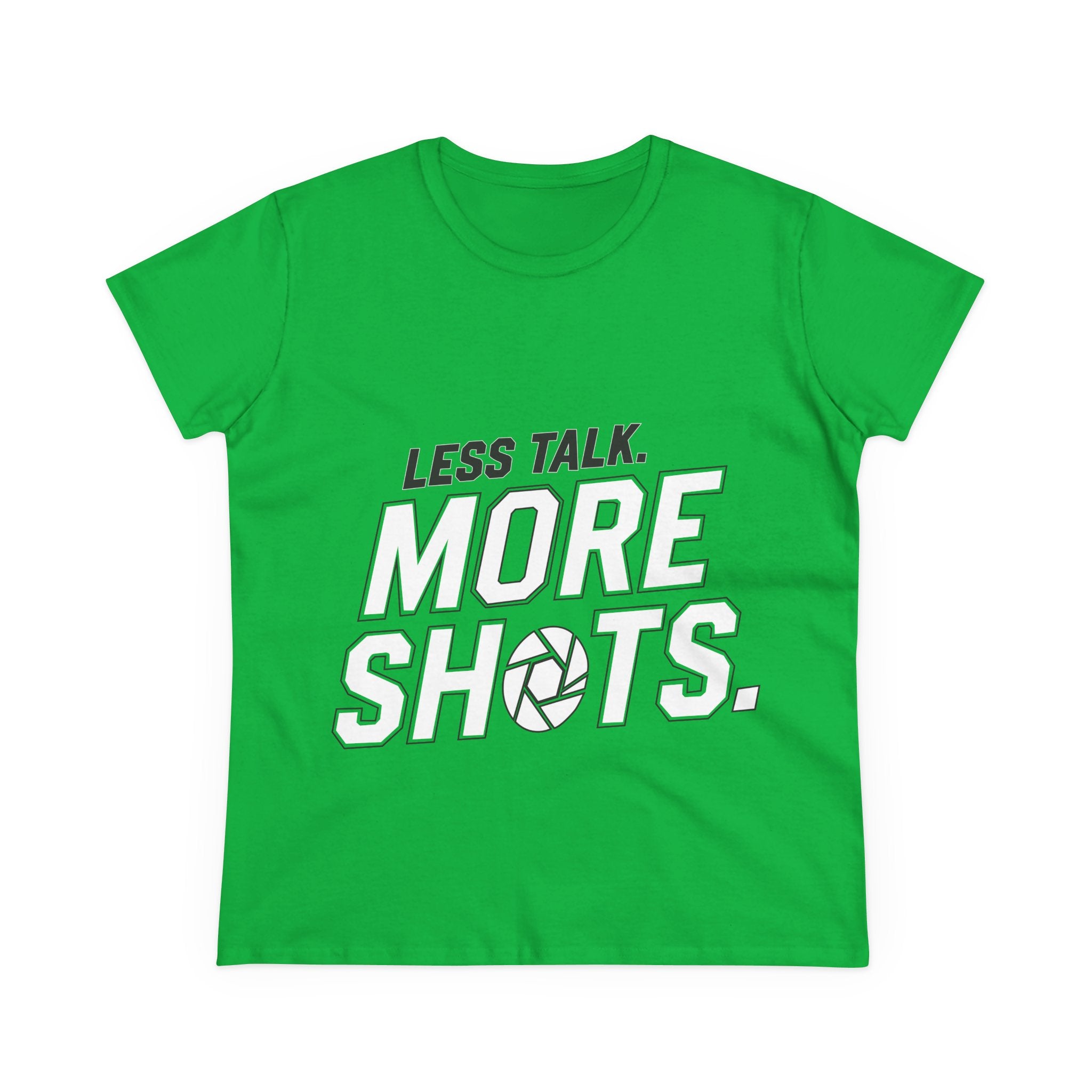 Photography Tee — "Less Talk. More Shots." Women's Cotton Shirt