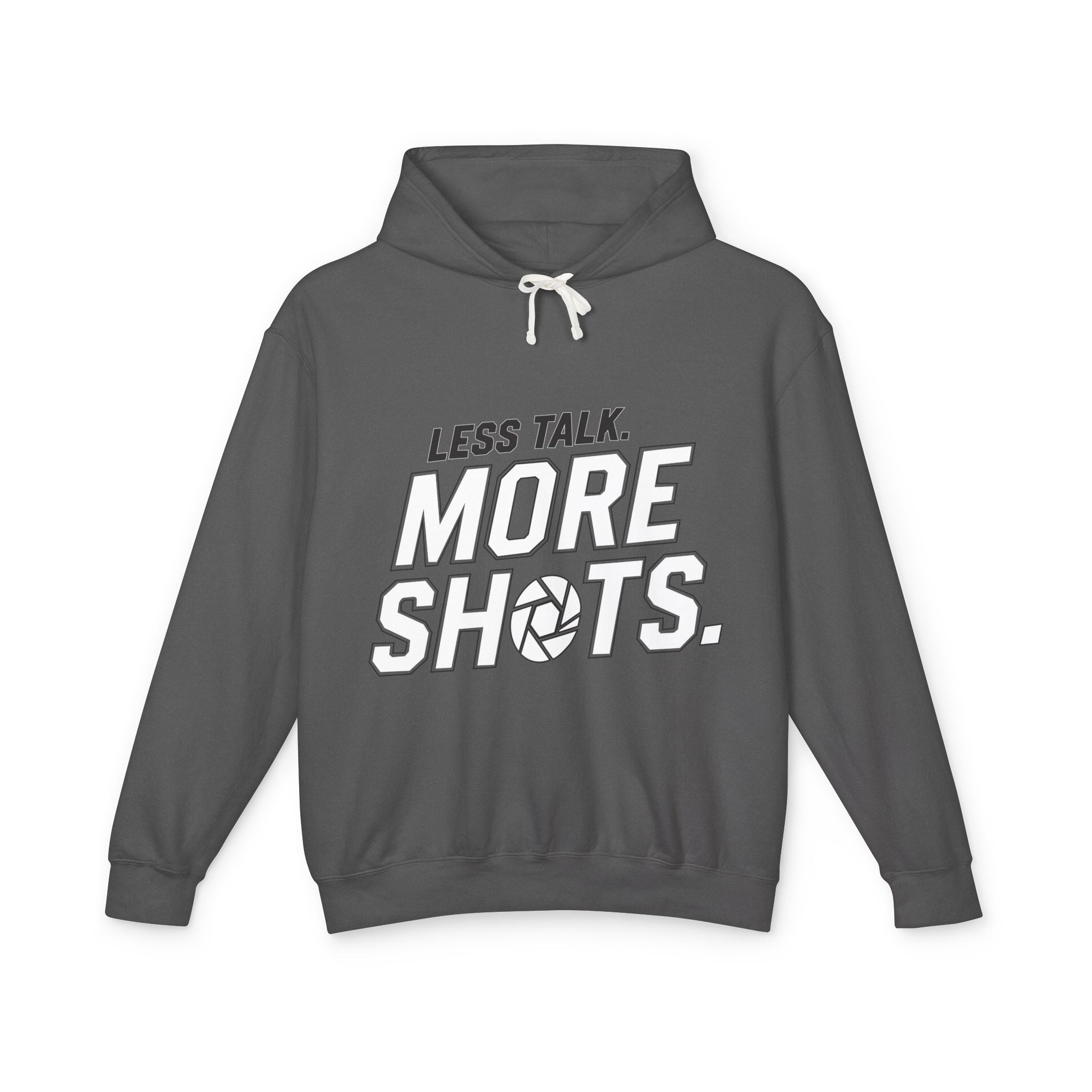 Less Talk, More Shots Hoodie — Photographer  Lightweight Hooded Sweatshirt