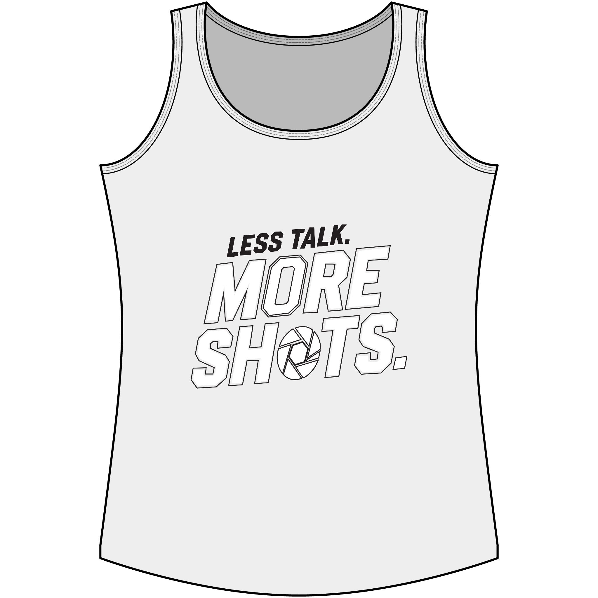 Tank Top — "Less Talk. More Shots." Photography Tank Top