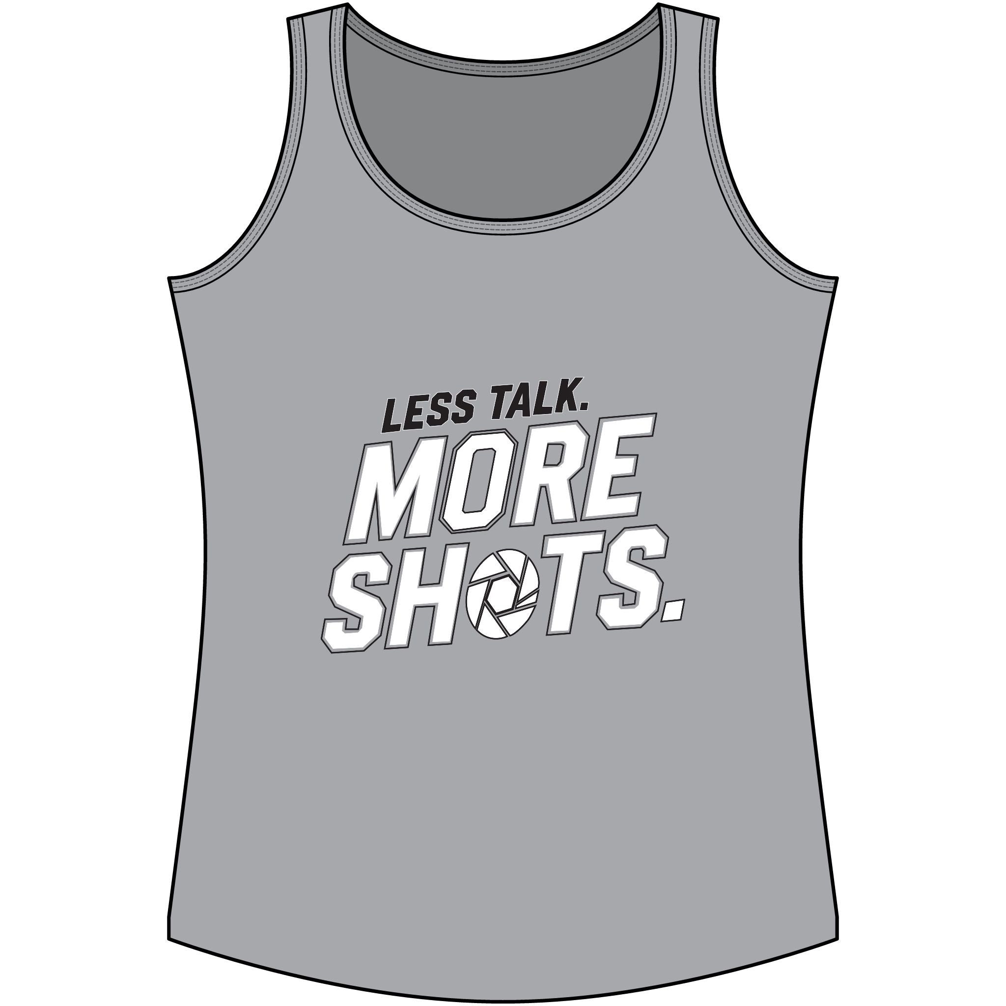 Tank Top — "Less Talk. More Shots." Photography Tank Top