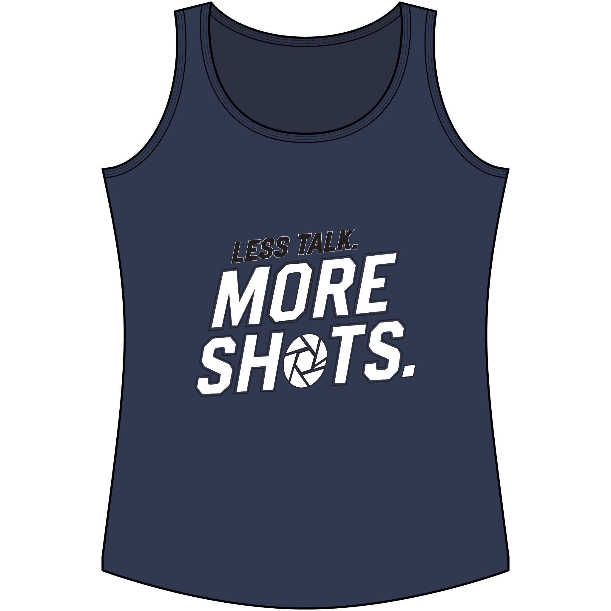 Tank Top — "Less Talk. More Shots." Photography Tank Top