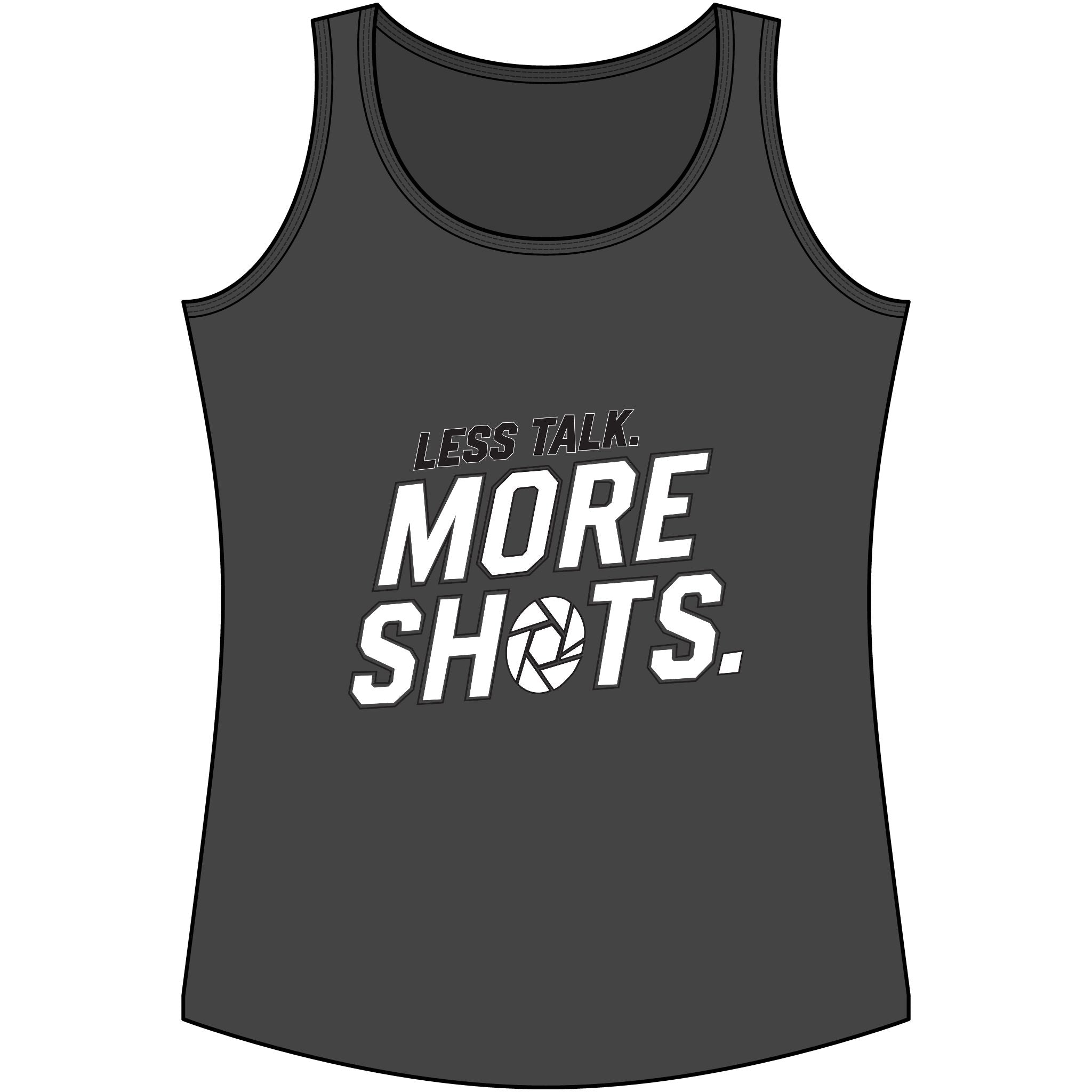 Tank Top — "Less Talk. More Shots." Photography Tank Top