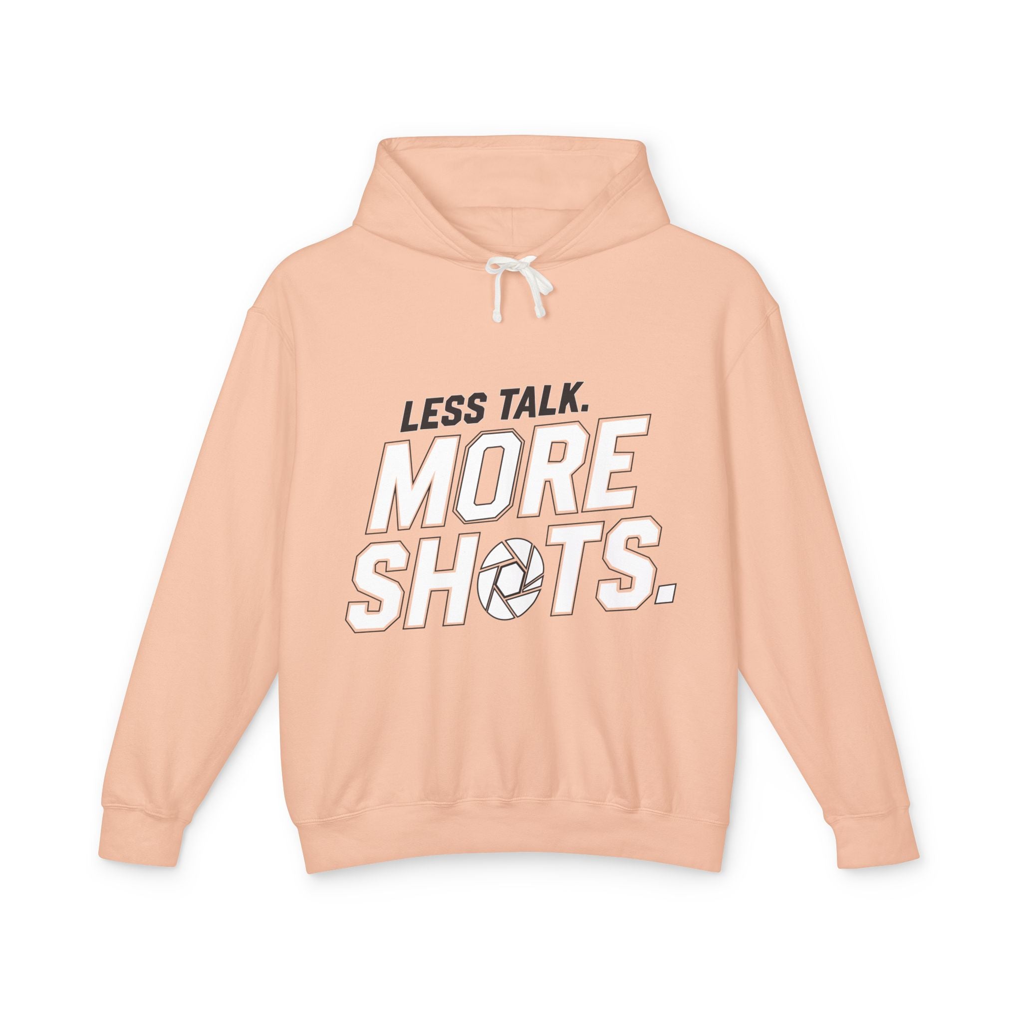 Less Talk, More Shots Hoodie — Photographer  Lightweight Hooded Sweatshirt
