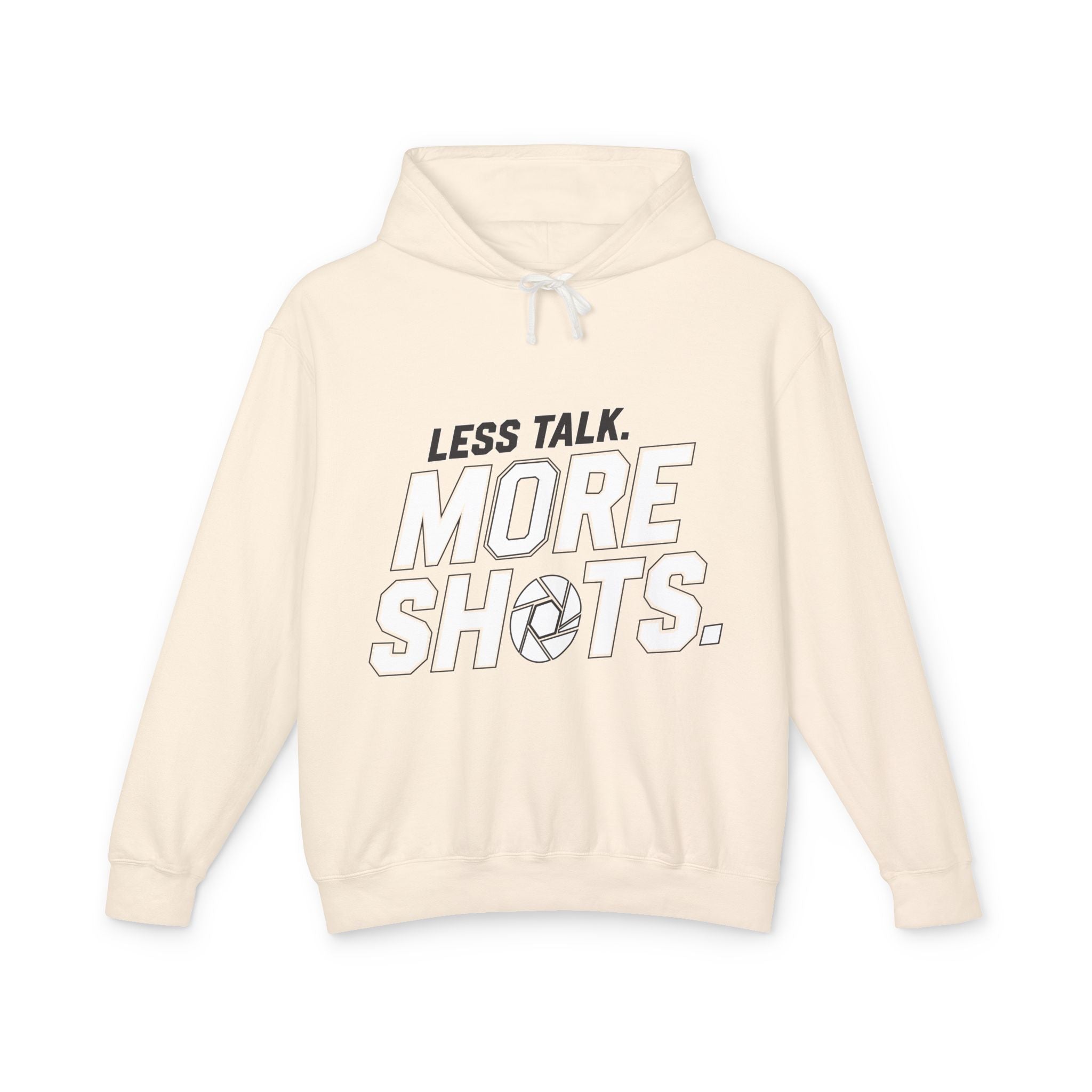 Less Talk, More Shots Hoodie — Photographer  Lightweight Hooded Sweatshirt