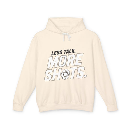 Less Talk, More Shots Hoodie — Photographer  Lightweight Hooded Sweatshirt