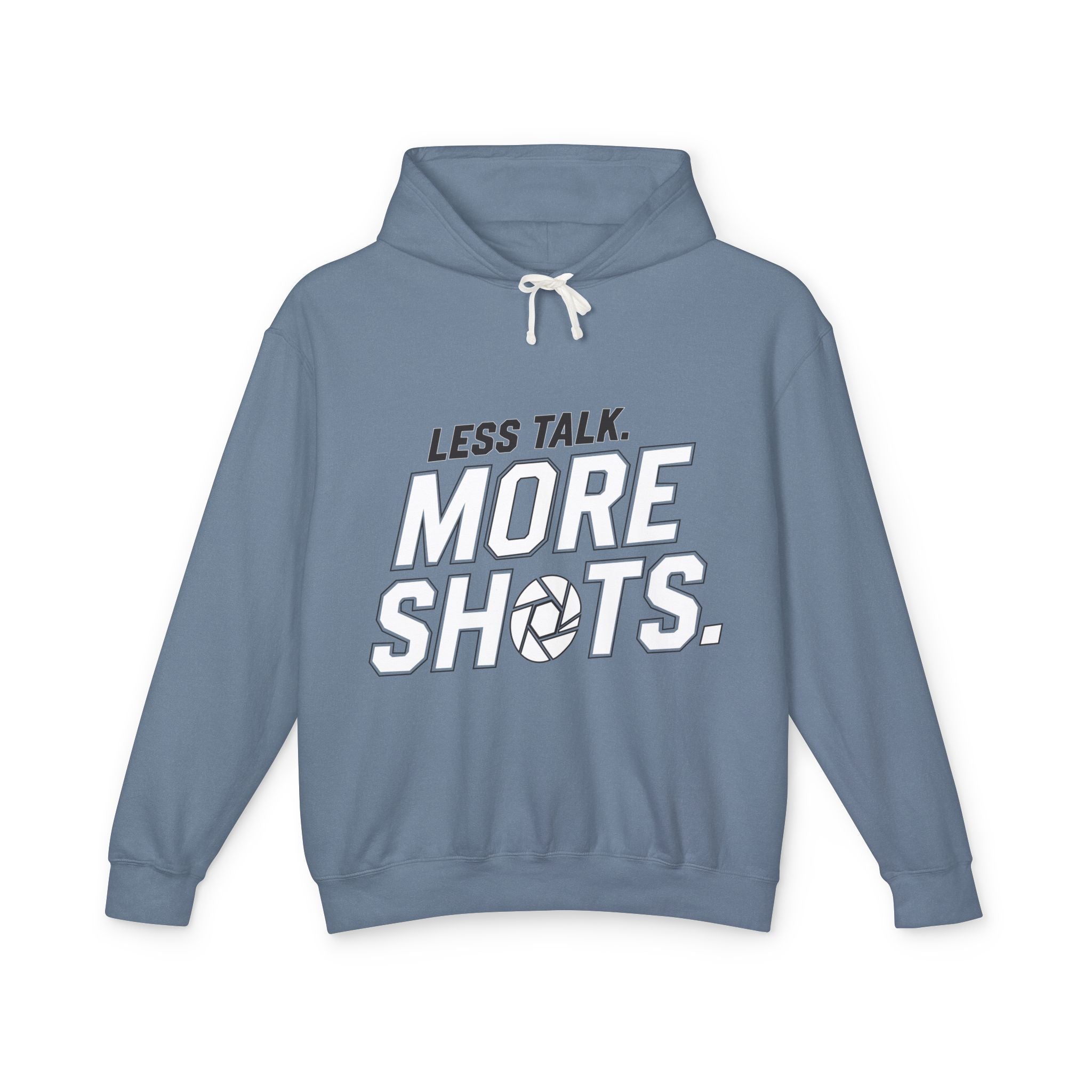 Less Talk, More Shots Hoodie — Photographer  Lightweight Hooded Sweatshirt