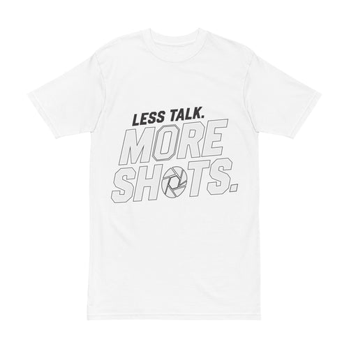 Less Talk More Shots Volleyball Tee — Men's Volleyball Motivational Shirt