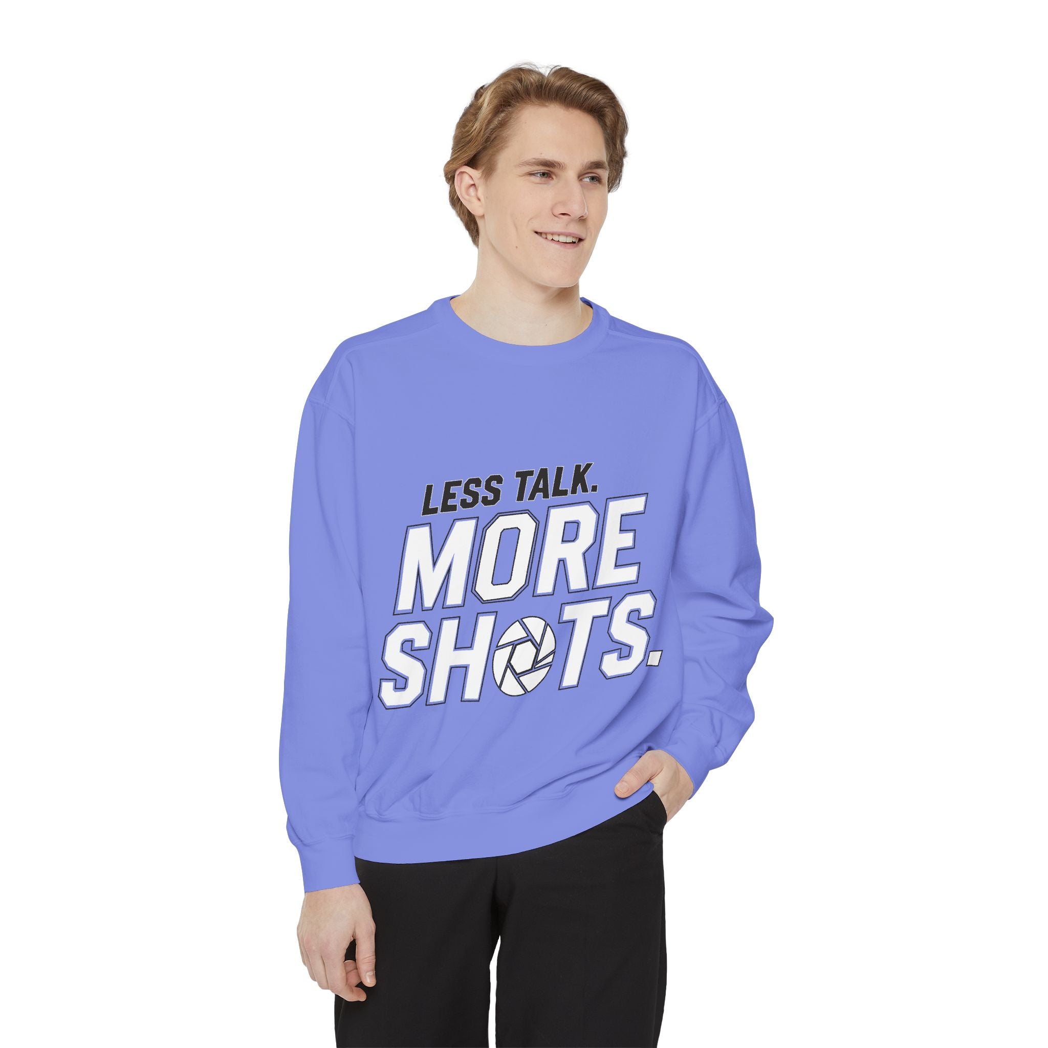 Sweatshirt — "Less Talk. More Shots." Photography Crewneck