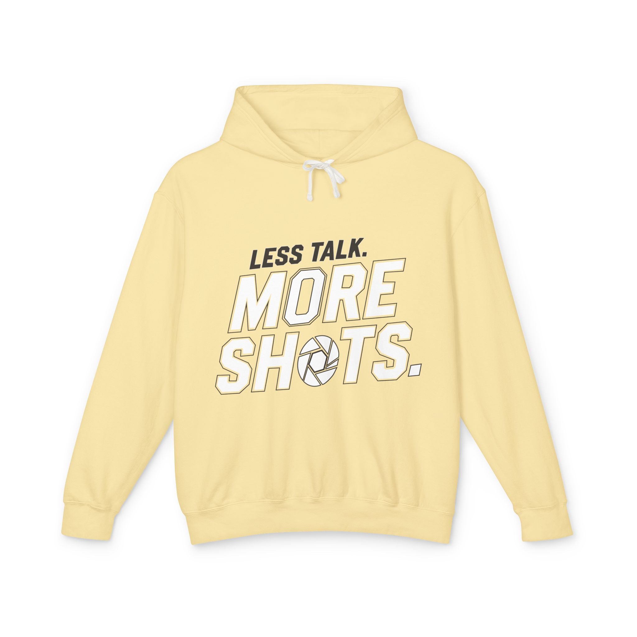 Less Talk, More Shots Hoodie — Photographer  Lightweight Hooded Sweatshirt