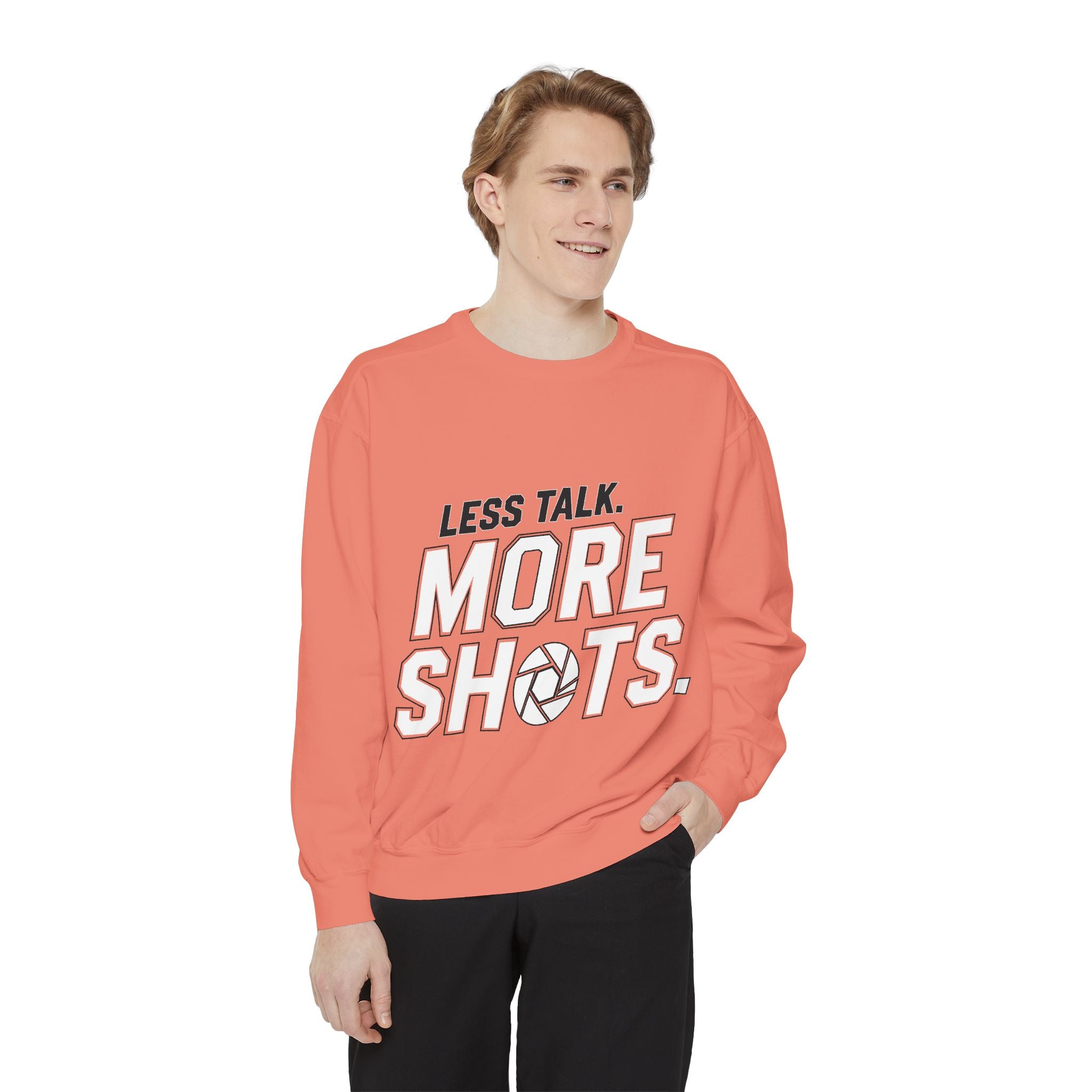 Sweatshirt — "Less Talk. More Shots." Photography Crewneck
