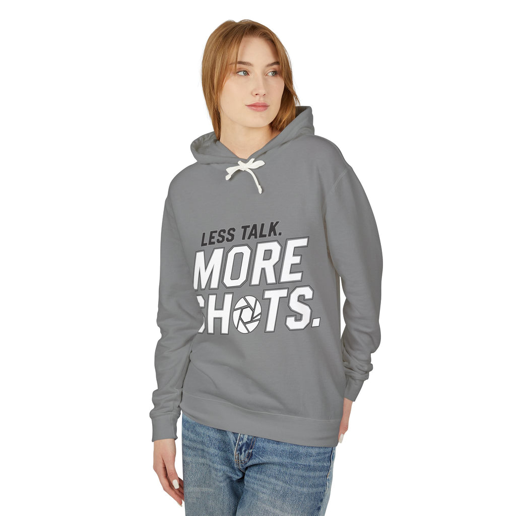 Less Talk, More Shots Hoodie — Photographer  Lightweight Hooded Sweatshirt